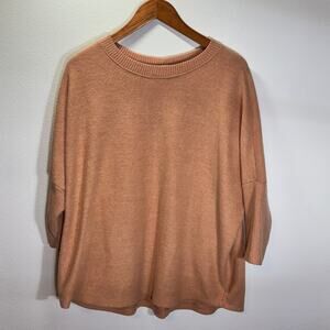 Cherish Women’s Large Oversize Sweater Peach Camel Soft Knit Pullover Top